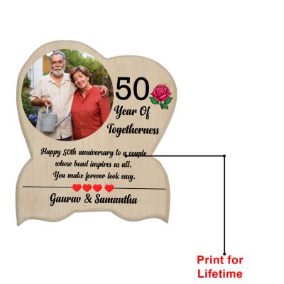 Personalized 50 Years of Togetherness Photo Frame  Golden Jubilee Gifts for Parents, Grandparents, Husband & Wife
